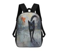 sinyumoney Black Wolf Painting Artwork Sac À Dos Scolaire Pour Enfants, Sac À Dos De Voyage Décontracté, Grand Sac À Dos Pour Garçons Et Filles 17inch