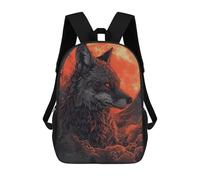 sinyumoney Black Wolf Sac À Dos Scolaire Pour Filles Et Garçons, Grande Capacité, Léger, Pour Enfants Et Étudiants 17inch