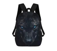 sinyumoney Black Wolf with Blue Eyes Sac À Dos Enfant Fille 3D, Sac D'école, Sac À Dos Pour Tout-petits, Sac À Dos Décontracté, Sac À Livres Tendance 17inch