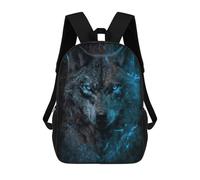 sinyumoney Black Wolf with Blue Eyes Sacs À Dos Pour Enfants 17inch Sac À Dos Scolaire, Sac D'école Imprimé En 3D Pour Garçons, Élèves Du Primaire Et Du Collège