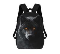 sinyumoney Black Wolf with Glowing Eyes Portrait Sac À Dos Scolaire Tendance, Sac À Dos Imperméable Et Décontracté - Parfait Pour Les Voyages, Le Travail Et Le Quotidien 17inch