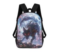 sinyumoney Black Wolf with Red Eyes Sac À Dos Scolaire Pour Enfants Imprimé En 3D, Idéal Pour Les Voyages Et Les Livres 17inch