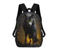 sinyumoney Black Wolf with Yellow Eye Sacs À Dos Imprimés En 3D Pour Enfants, Sacs D'école Tendance Pour Garçons, Sacs De Voyage, Sacs Scolaires Pour Élèves Du Primaire 17inch