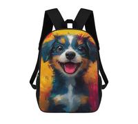 sinyumoney Blissful Cute Dog Sac À Dos Scolaire Enfant Tendance Et Décontracté, Sac À Dos Imprimé En 3D Pour Garçon, Grand Sac À Dos 17inch