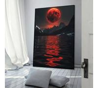 sinyumoney Blood Moon Rising Affiches Murales Pour Salle De Bain Rustique, Grand Format 08x12inch(20x30cm)