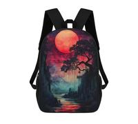 sinyumoney Bloodmoon River Sunset Sac À Dos Pour Garçons Et Adolescents, Sacs À Dos Pour Filles, Sacs À Dos Pour Tout-petits, Sacs À Livres Pour L'école Primaire Et Le Collège 17inch