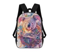 sinyumoney Blooming Koala Dream - High-Detail Floral Portrait Sac À Dos Scolaire Imprimé En 3D, Sac À Dos Décontracté Pour Enfants, Sac D'école Imprimé En 3D Pour Garçons, Primaire Et Collège 17inch