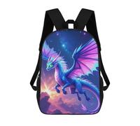 sinyumoney Blue And Pink Dragon Flight Sac À Dos Enfant, Cartable Imprimé En 3D Pour Garçons Et Adolescents 17inch