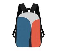 sinyumoney Blue And Red Art 1 Sac À Dos Scolaire Enfant Tendance Et Décontracté, Sac À Dos Imprimé En 3D Pour Garçon, Grand Sac À Dos 17inch