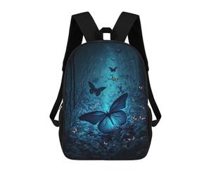 sinyumoney Blue Butterfly Forest-1 Sac À Dos Scolaire Pour Enfants, Imprimé En 3D, Pour Garçons, Élèves Du Primaire Et Du Collège 17inch