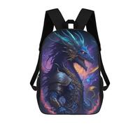 sinyumoney Blue Dragon in Armor Sac À Dos Enfant, Sac D'école, Sac À Dos Imprimé 3D Avec Motif De Dessin Animé, Grande Capacité, Pour Garçons Et Filles 17inch