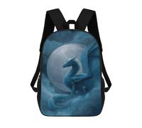 sinyumoney Blue Dragon Moonlit Sky-1 Sacs À Dos Pour Enfants 17inch Sac À Dos Scolaire, Sac D'école Imprimé En 3D Pour Garçons, Élèves Du Primaire Et Du Collège