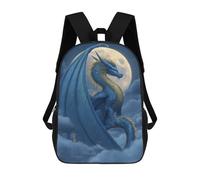 sinyumoney Blue Dragon Moonlit Sky Sacs À Dos Pour Enfants 17inch Sac À Dos Scolaire, Sac D'école Imprimé En 3D Pour Garçons, Élèves Du Primaire Et Du Collège