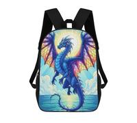sinyumoney Blue Dragon Over Water Sac À Dos Scolaire Imprimé En 3D Pour Garçons Et Filles, Sac À Dos Pour Ordinateur Portable Pour Enfants/étudiants/adultes 17inch
