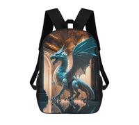 sinyumoney Blue Dragon Statue Interior Sacs À Dos Imprimés En 3D Pour Enfants, Sacs D'école Tendance Pour Garçons, Élèves Du Primaire Et Du Collège 17inch