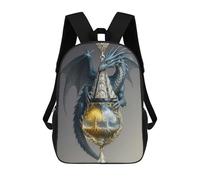 sinyumoney Blue Dragon with Golden And Silver Trees Sacs À Dos Scolaires Pour Enfants, Cartables Imprimés En 3D, Sacs D'école Tendance Pour Garçons, Élèves Du Primaire Et Du Collège 17inch