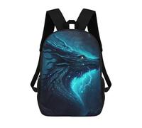 sinyumoney Blue Dragon's Thunder Sac À Dos Scolaire Pour Enfants Imprimé En 3D, Idéal Pour Les Voyages Et Les Lectures, Pour Les Garçons Et Les Élèves Du Primaire 17inch