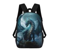 sinyumoney Blue Elder Dragon of Water Sac À Dos Pour Enfants, Impression 3D, Sac D'école Pour Garçons Et Filles, Sac À Dos Tendance Et Décontracté Pour Écoliers 17inch