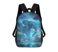 sinyumoney Blue Elephant in Forest Sac À Dos Scolaire, Sac À Dos Pour Garçons Et Adolescents, Cadeau, Sac À Dos Imprimé En 3D, Sac À Dos Scolaire, Sac À Livres 17inch