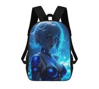 sinyumoney Blue-Eyed Elf in Blue Sac À Dos Imprimé En 3D, Sac D'école Décontracté Et Tendance Pour Enfants, Sac D'école Pour Garçons, Collégiens 17inch