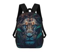 sinyumoney Blue-Eyed Lion in Shadows Sac À Dos Imprimé En 3D, Sac D'école Décontracté Et Tendance Pour Enfants, Sac D'école Pour Garçons, Collégiens 17inch
