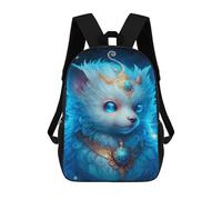 sinyumoney Blue Fantasy Fox Necklace Sacs À Dos Tendance Imprimés En 3D 17inch Sac D'école Décontracté Pour Enfants, Garçons, Élèves Du Primaire Et Du Collège