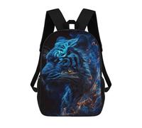sinyumoney Blue Flame Tiger Portrait Sac À Dos Imprimé Pour Enfants, Sac D'école, Sac De Voyage Pour Adultes Et Enfants 17inch