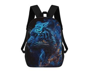 sinyumoney Blue Flame Tiger Portrait Sac À Dos Imprimé Pour Enfants, Sac D'école, Sac De Voyage Pour Adultes Et Enfants 17inch