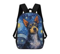 sinyumoney Blue Heeler Dog Sac À Dos Scolaire Pour Enfants 17 Pouces, Sac À Dos Décontracté Pour Les Voyages, Grand Sac À Dos De Jour Pour Garçons Et Filles 17inch