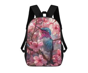 sinyumoney Blue Hummingbird 17inch Sac À Dos Scolaire Imprimé En 3D Pour Enfants, Style Décontracté Et Tendance, Idéal Pour Les Voyages Et Les Études.
