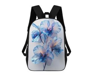 sinyumoney Blue Iris Floral Sac À Dos Scolaire Pour Filles Et Garçons, Sac À Dos Avec Poche, Sac À Dos Tendance Pour Enfants 17inch
