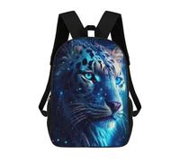 sinyumoney Blue Leopard Portrait Sac À Dos Enfant, Cartable, Sac D'école, Motif Dessin Animé 3D, Sac Pour Ordinateur Portable, Pour Garçons Et Filles 17inch