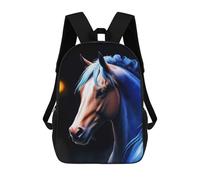 sinyumoney Blue Light Horse Sac À Dos Scolaire Imprimé En 3D, Sac À Dos Décontracté Pour Enfants, Sac D'école Imprimé En 3D Pour Garçons, Primaire Et Collège 17inch