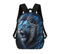 sinyumoney Blue Lion Artwork Sac À Dos Scolaire Imprimé En 3D Pour Enfants, Sac À Dos De Voyage Tendance Et Décontracté Pour Écoliers 17inch