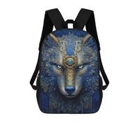 sinyumoney Blue Neon Wolf Sacs À Dos Pour Enfants 17inch Sac À Dos Scolaire, Sac D'école Imprimé En 3D Pour Garçons, Élèves Du Primaire Et Du Collège