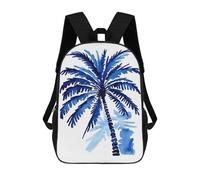 sinyumoney Blue Palm Tree Art Sacs À Dos 17 Pouces Pour Enfants, Sacs D'école Imprimés En 3D Pour Élèves Du Primaire Et Du Collège, Garçons Et Filles