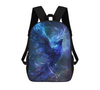 sinyumoney Blue Phoenix Sac À Dos Enfant Fille 3D, Sac D'école, Sac À Dos Pour Tout-petits, Sac À Dos Décontracté, Sac À Livres Tendance 17inch