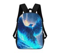 sinyumoney Blue Phoenix Wallpaper HD Sacs À Dos Pour Enfants, Sac À Dos Scolaire Imprimé En 3D Pour Enfants, Sac À Dos De Voyage, Sac À Livres Pour Enfants 17inch Sac D'école