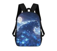 sinyumoney Blue Tiger Under The Moonlight Sacs À Dos Imprimés En 3D Pour Enfants, Sacs D'école Tendance Pour Garçons, Élèves Du Primaire Et Du Collège 17inch