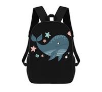 sinyumoney Blue Whale Cute Kids Whale Sacs À Dos Pour Enfants, Cartables, Sacs À Dos Scolaires Imprimés En 3D, Sacs À Dos De Voyage Tendance Pour Enfants (primaire, Collège) 17inch