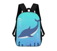 sinyumoney Blue Whale Illustration Sac À Dos Scolaire Imprimé En 3D, Sac À Dos Décontracté Pour Enfants, Sac D'école Imprimé En 3D Pour Garçons, Primaire Et Collège 17inch