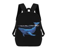 sinyumoney Blue Whale Sac À Dos Scolaire Imprimé En 3D Pour Garçons Et Filles, Sac À Dos Pour Ordinateur Portable Pour Enfants/étudiants/adultes 17inch
