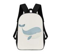 sinyumoney Blue Whale Watercolor Illustration Sacs À Dos Scolaires Pour Enfants, Sac D'école Imprimé En 3D Pour Garçons, Élèves Du Primaire Et Du Collège 17inch