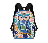 sinyumoney Blue Wild Cute Owl Sacs À Dos Imprimés En 3D Pour Enfants 17inch Sacs À Dos Tendance Et Décontractés Pour La Journée, Sacs De Voyage, Sacs À Dos D'extérieur Pour Garçons Et Filles