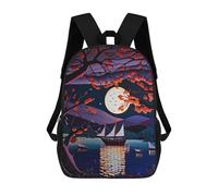 sinyumoney Boat in Moonlight Sac À Dos Pour Enfants, Impression 3D, Sac D'école Pour Garçons Et Filles, Sac À Dos Tendance Et Décontracté Pour Écoliers 17inch