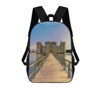 sinyumoney Bodiam Castle in The UK Sac À Dos Scolaire Enfant Tendance Et Décontracté, Sac À Dos Imprimé En 3D Pour Garçon, Grand Sac À Dos 17inch