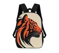 sinyumoney Bold Tiger Vector Portrait in Red And Black Design Sac À Dos Scolaire Imprimé En 3D Pour Enfants, Sac À Dos Garçon/fille, Sac De Voyage Pour Enfants 17inch