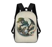 sinyumoney Bonsai Dragon Yin Yang Sac À Dos Scolaire Pour Enfants, Sac D'école Imprimé En 3D, Sac D'école Tendance Pour Garçons, Élèves Du Primaire Et Du Collège 17inch