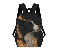 sinyumoney Border Collie Dog in Space Sacs À Dos Scolaires Pour Enfants, Sac D'école Imprimé En 3D Pour Garçons, Élèves Du Primaire Et Du Collège 17inch