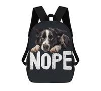 sinyumoney Border Collie Nope 17inch Sac À Dos Scolaire Imprimé En 3D Pour Enfants, Style Décontracté Et Tendance, Idéal Pour Les Voyages Et Les Études.